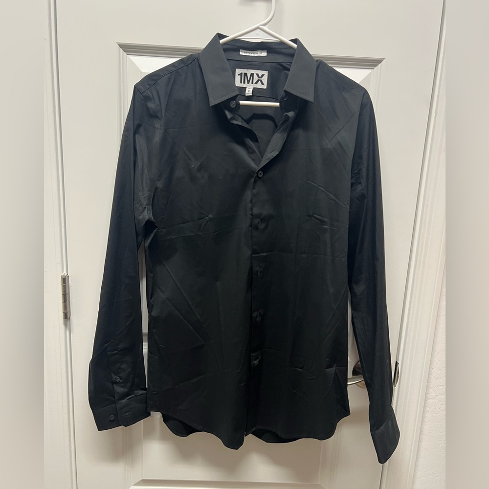 Black dress shirt.